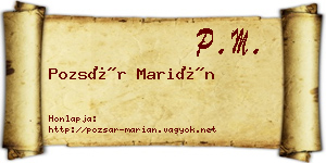 Pozsár Marián névjegykártya